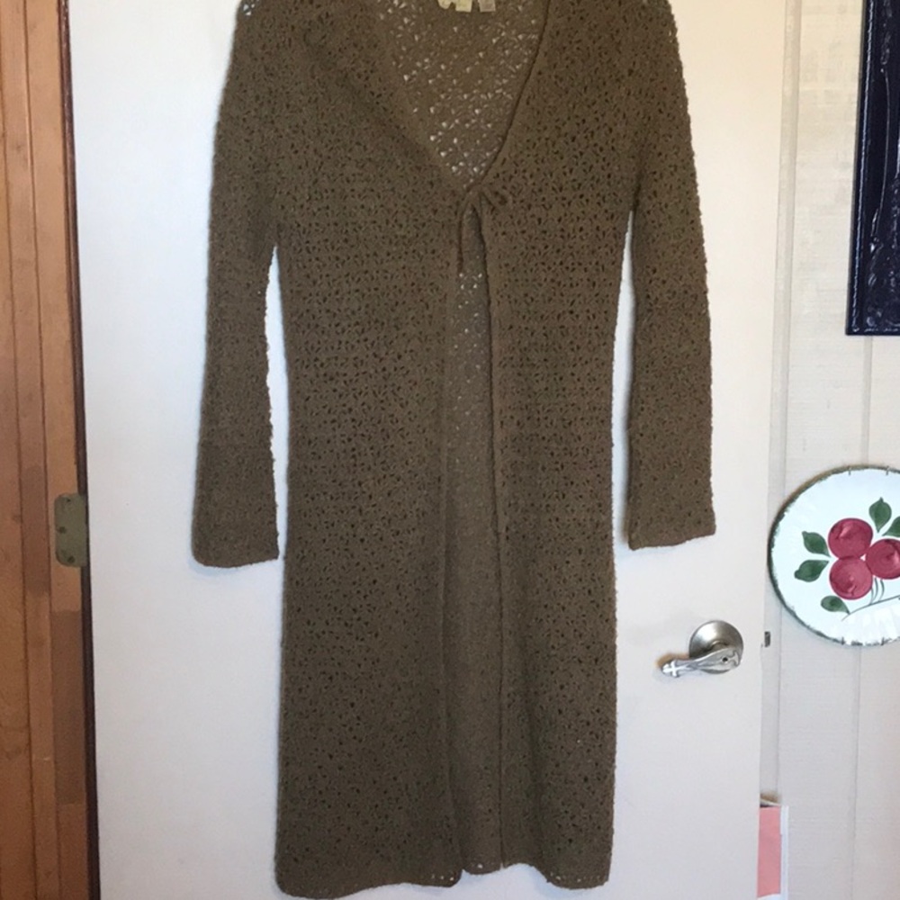 Green/ brown S sweater duster